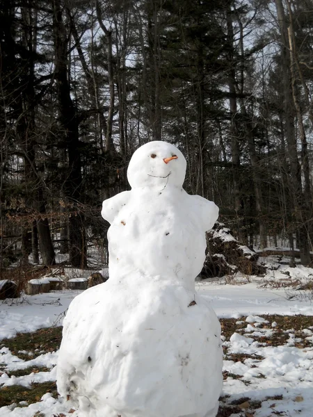 Melting snowman in spring — Stock Photo, Image