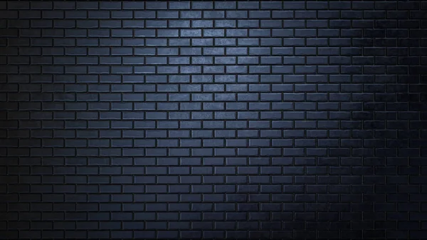 3D Render of a minimalist black brick wall texture for background or wallpaper.