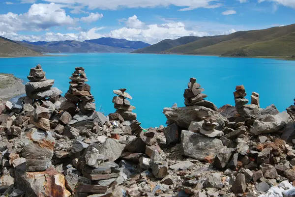 Lago Yamdrok no Tibete — Fotografia de Stock