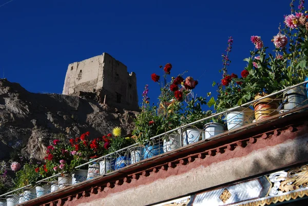 Na starym mieście w gyantse — Zdjęcie stockowe