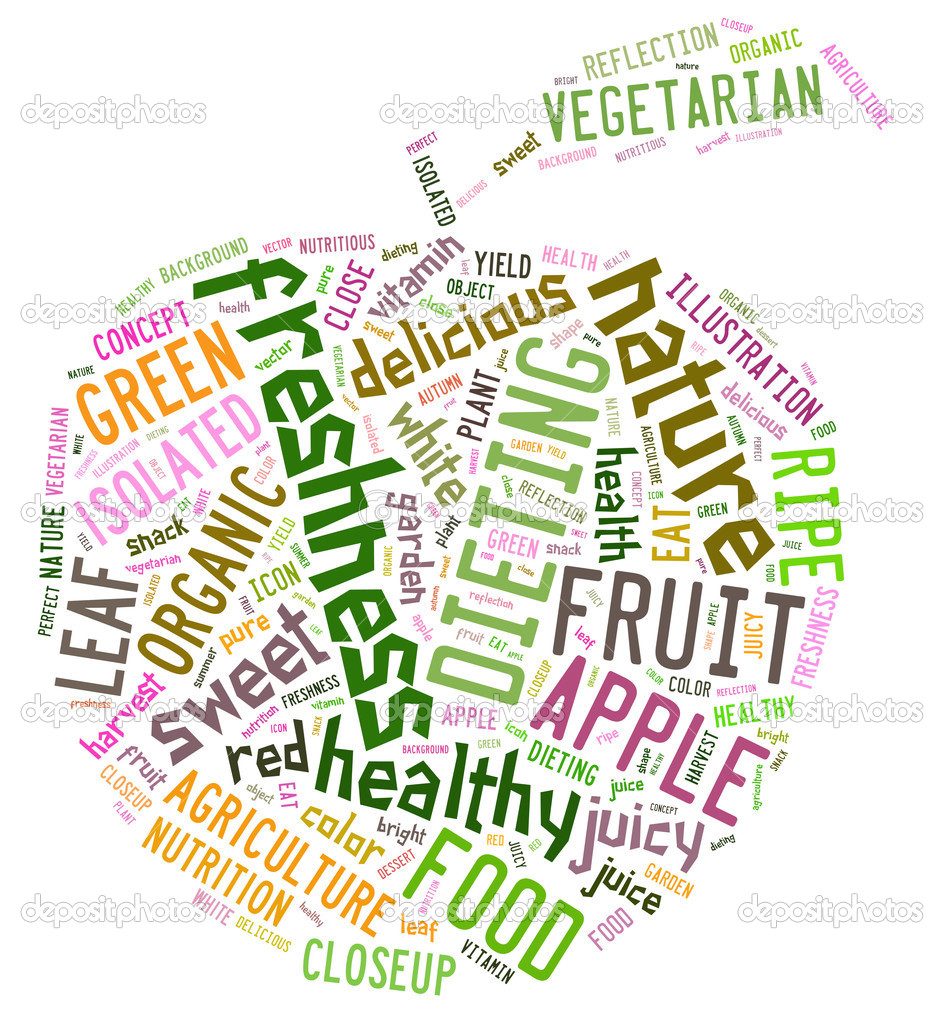 Colourful apple Word Cloud