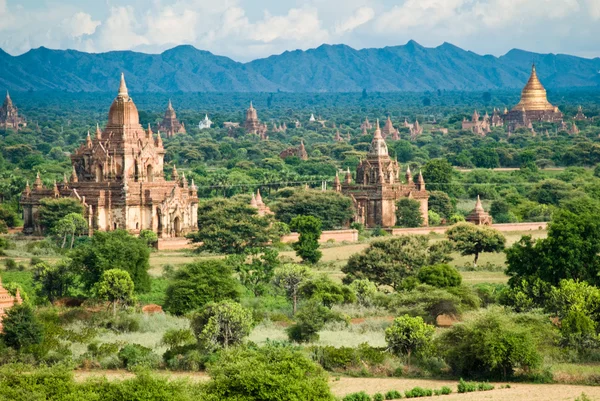 Paisagem de Bagan com templos — Fotografia de Stock