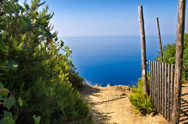 Widok na Morze Śródziemne fron cinque terre — Zdjęcie stockowe