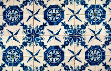 Blue and White tiles clipart