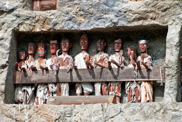 Statue Tau tau a Lemo, Indonesia — Foto Stock