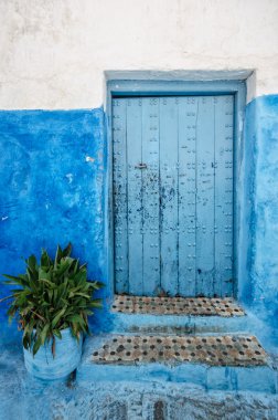Old door in rabat morocco clipart