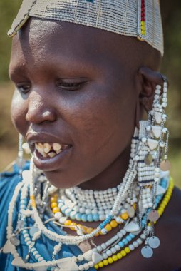 Portrait of young masai woman clipart