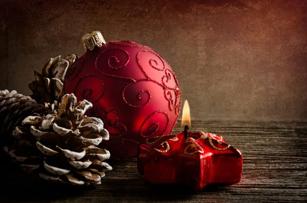 Red glass ball for Christmas — Stock Photo, Image