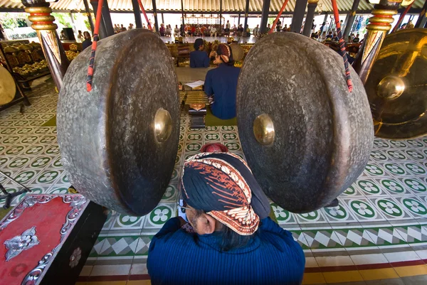 Hudebník v yogyakarta, Jáva, Indonésie — Stock fotografie