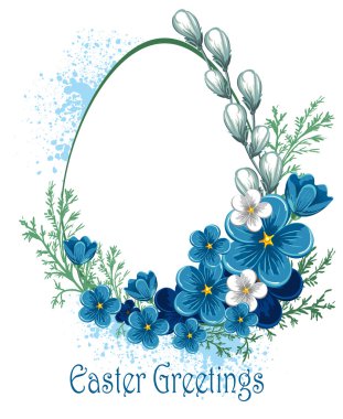 bahar çiçekleri ile Paskalya banner