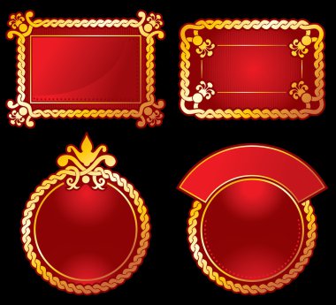 zengin süslü etiket. düzenlenebilir vektör