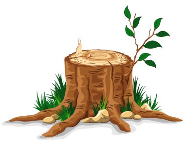 Tree stump clipart