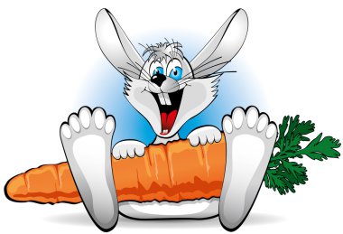 mutlu tavşan ile büyük bir carrot