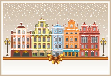 karlı bir şehir Noel
