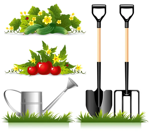 Gardening related items — Stock Vector