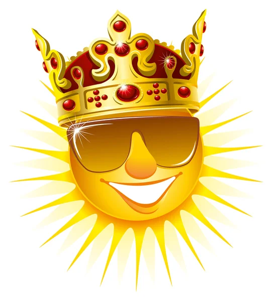 Sun in a golden crown — Stock Vector