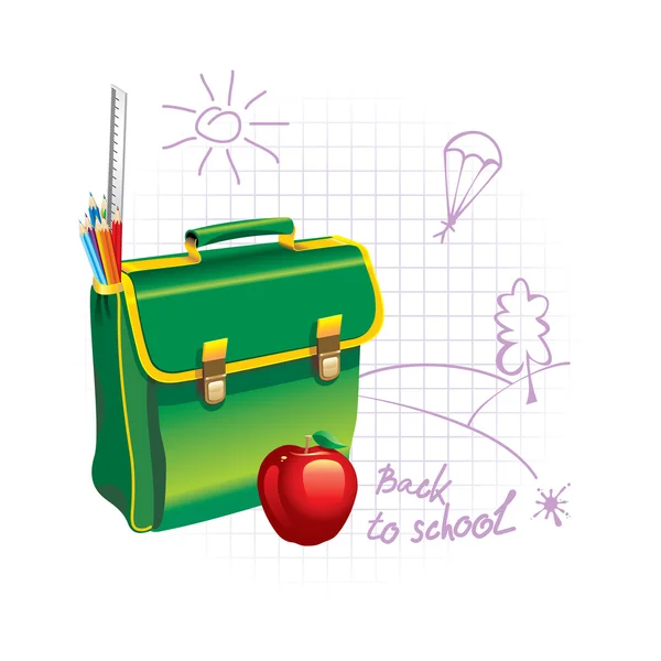 Volver a la escuela (ilustración vectorial ) — Vector de stock