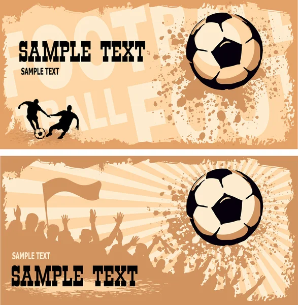 Soccer ball on grunge background — Stock Vector