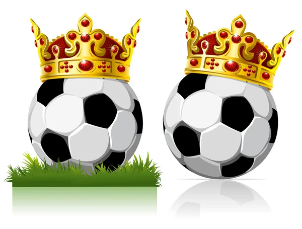 Soccer ball with a golden crown — Stock Vector