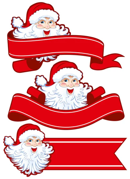 Christmas ribbon with santa claus — Stock Vector