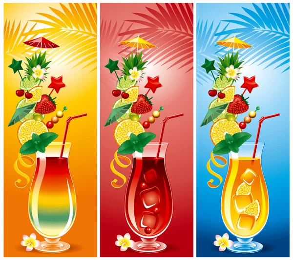 Set of cocktails — Stock Vector