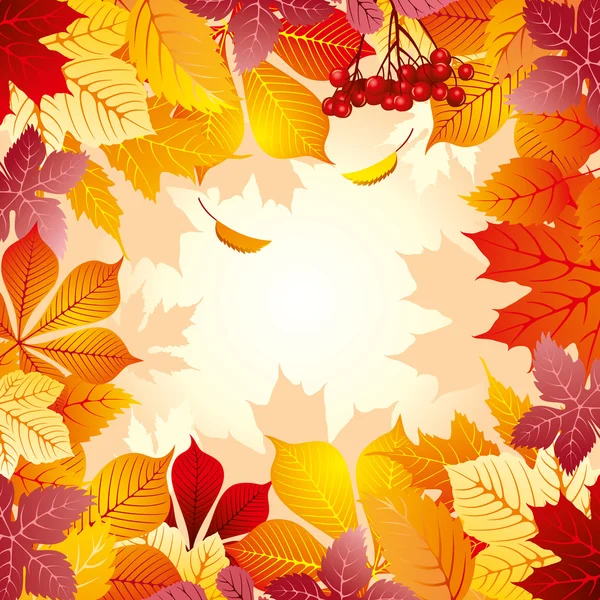 Fond avec feuilles d'automne — Image vectorielle