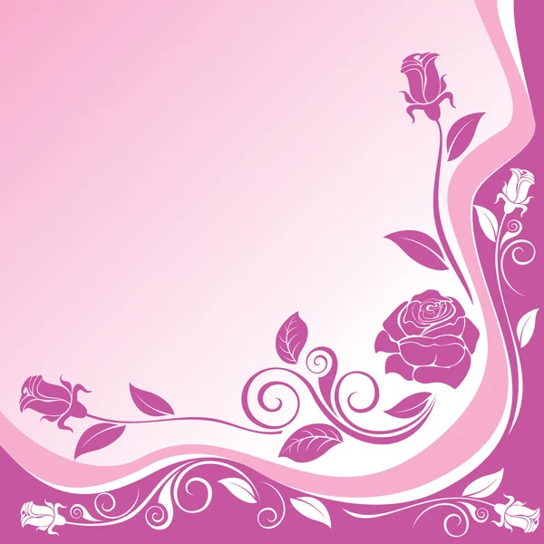 Fundo com ornamentos de rosas — Vetor de Stock