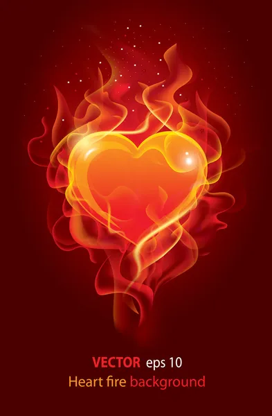 Flaming heart — Stock Vector