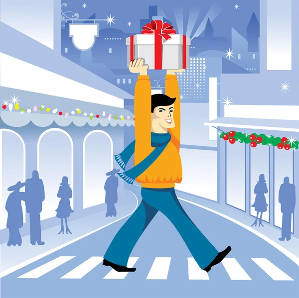 Christmas shopping — Stock Vector