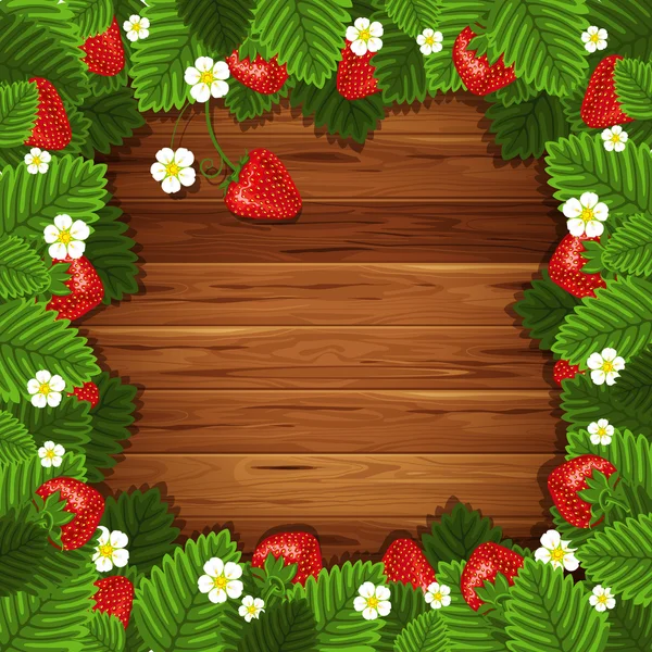 Ahşap arka planda çilek