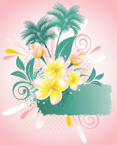 Fond avec plumeria fleur — Image vectorielle