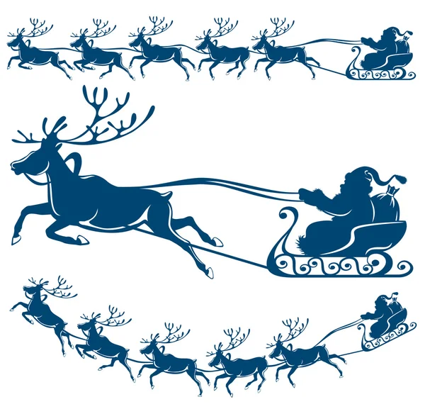 Rendieren en santa claus. — Stockvector