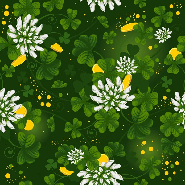 Seamless pattern with clover — Stock Vector