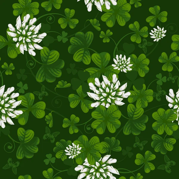 Seamless pattern with clover — Stock Vector