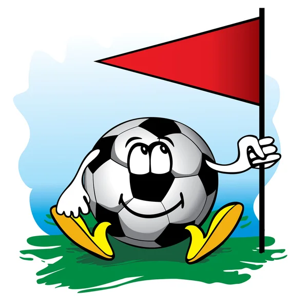 Fotbalový míč blízko rohu vlajky. vektor. — Stockový vektor