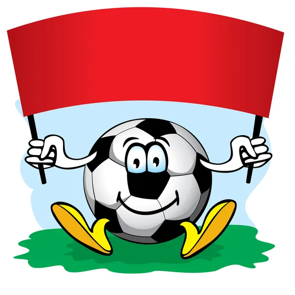 Pallone da calcio con bandiera. Vettore . — Vettoriale Stock