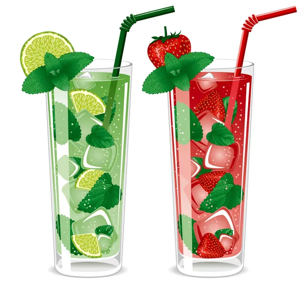 Refreshing mojito cocktails — Stock Vector