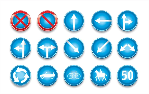 Vector traffic signs collection — Stock Vector