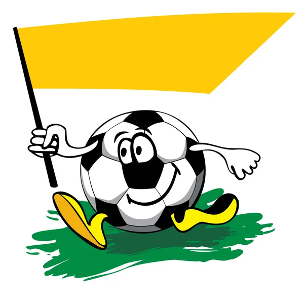 Cartoon soccer ball med flagga. redigerbara vektor illustration — Stock vektor