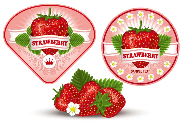 草莓标签 — 图库矢量图片