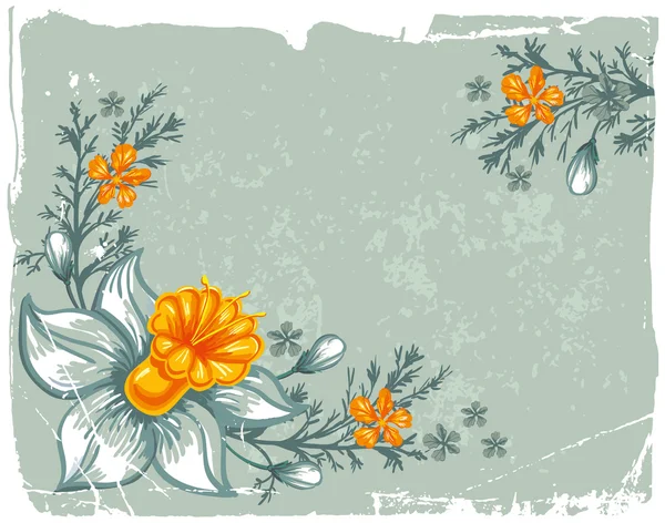 Floral grunge achtergrond — Stockvector