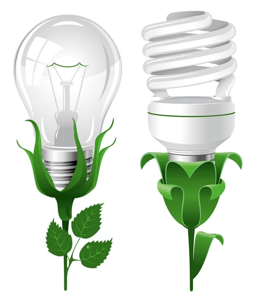 Οικολογική lightbulbs — Διανυσματικό Αρχείο