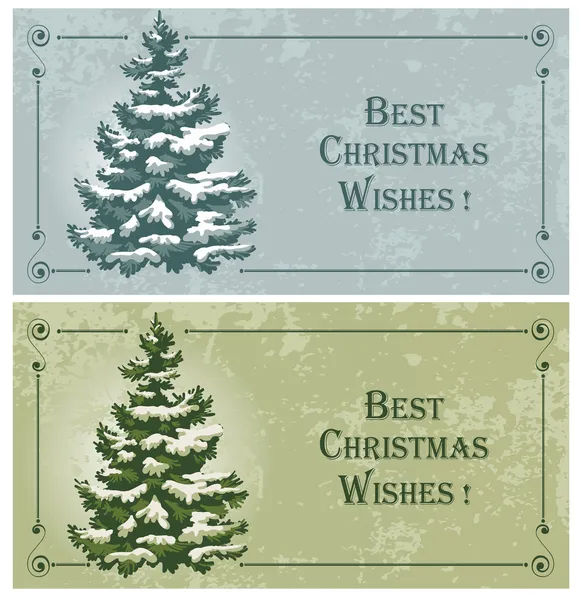 Tarjetas de Navidad Vintage — Vector de stock