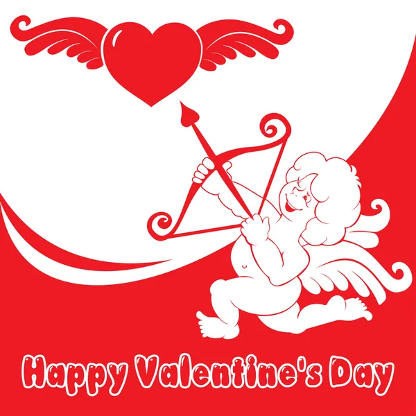 Aftelkalender voor Valentijnsdag cupid — Stockvector