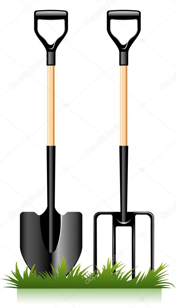garden fork and spade