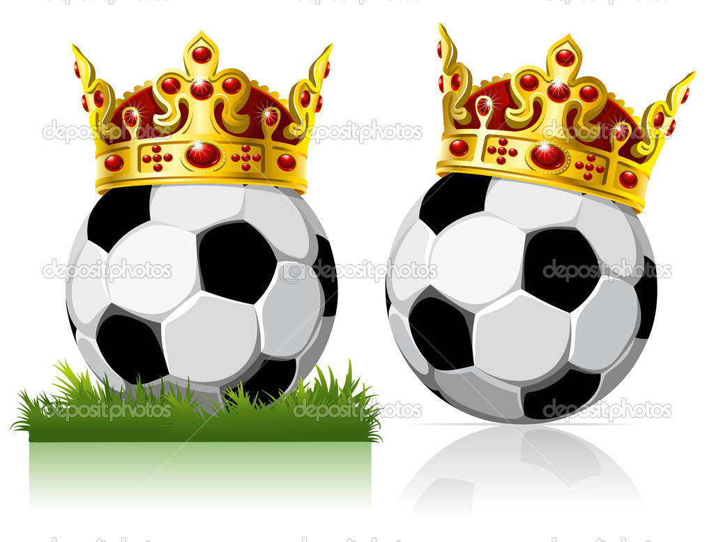 Soccer ball with a golden crown