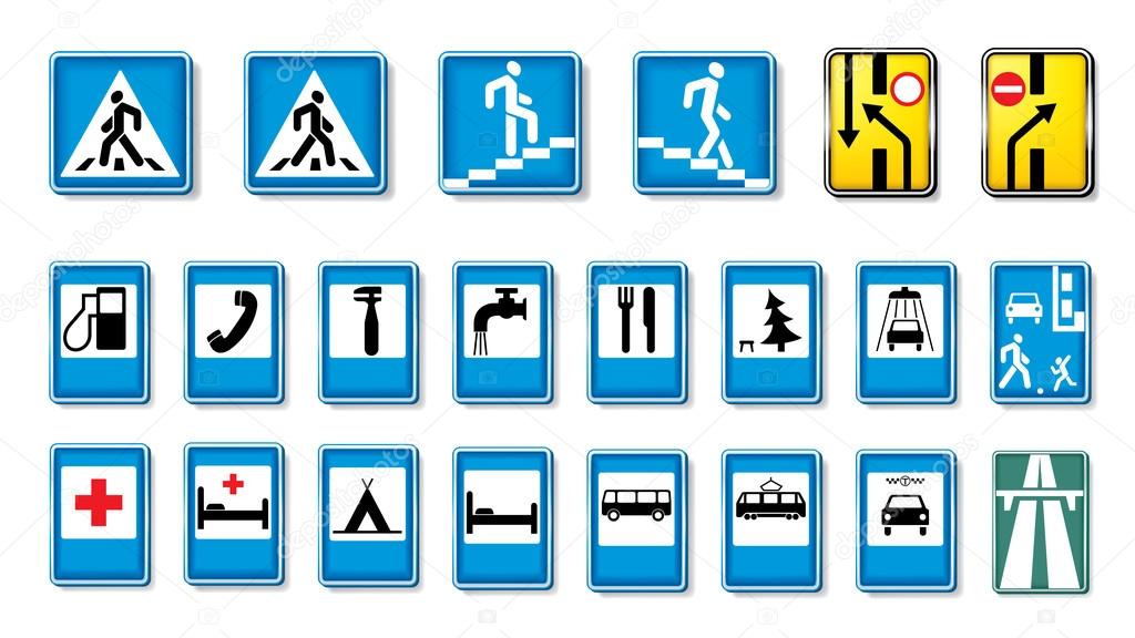 Vector traffic signs collection