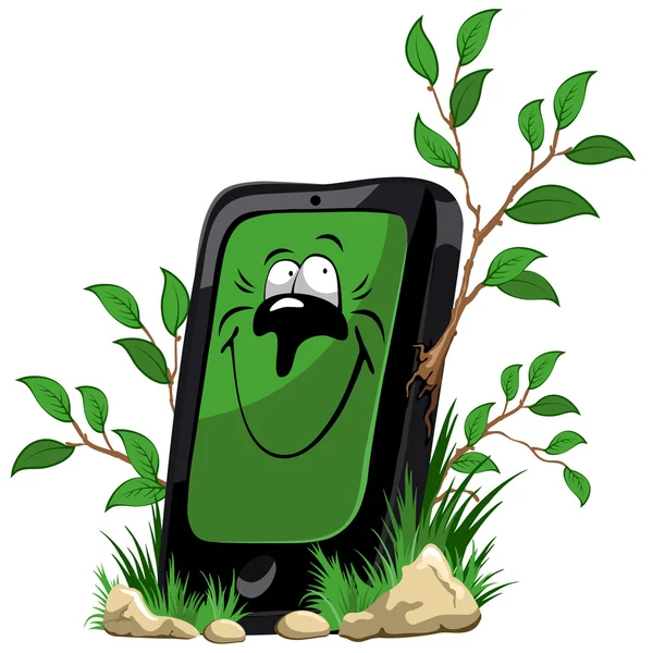 Écologie téléphone portable — Image vectorielle