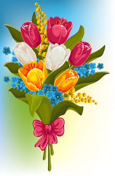 Kytice jarních květin — Stockový vektor