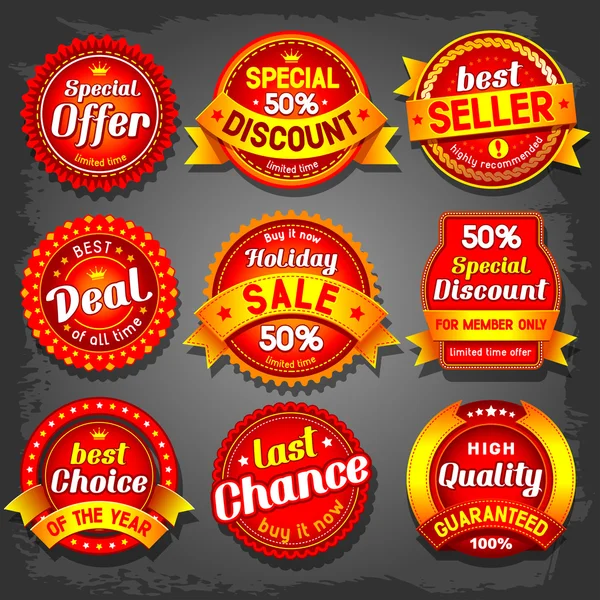 Sale labels — Stock Vector